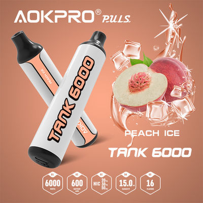 15ml μίας χρήσης ηλεκτρονική ριπή μανδρών 50mg 6000 Vape πάγου ροδάκινων