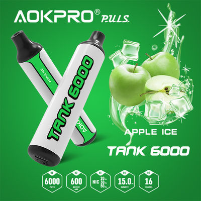 Μίας χρήσης Vape μάνδρα 6000 AOKPRO ξινή Apple ριπή ριπών τύπος-γ συν 600mAh
