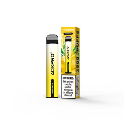 Μίας χρήσης 2500 άλας Vape 2% Nic ριπών σπειρών πλέγματος γεύσης 850mAh πάγου μπανανών