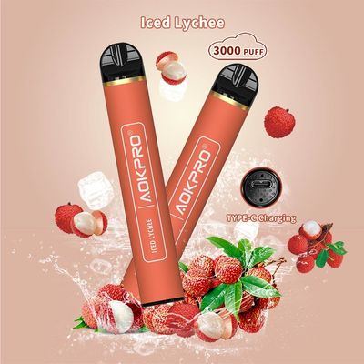 Παγωμένο Lychee 3000 μάνδρα μίας χρήσης Ε Cig Vape ριπών καμία νικοτίνη 1.2Ohm