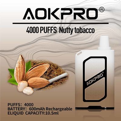 Ο Nutty καπνός αρωμάτισε 4000 το μίας χρήσης λοβό 20mg σπειρών πλέγματος Vape 10.5ml ριπών