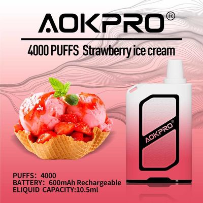Το PC 3% η αλατισμένη Nic 4000 ριπή μίας χρήσης Vape 10.5ml βαθμού τροφίμων γέμισε προ τους λοβούς Vape
